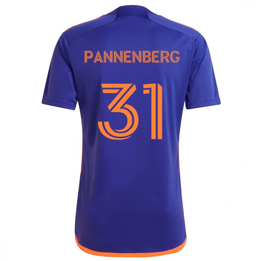 Niño Fútbol Camiseta Andrew Pannenberg #31 Púrpura Naranja 2ª Equipación 2024/25 Perú