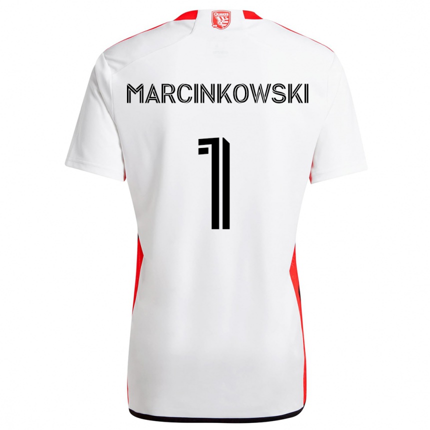 Niño Fútbol Camiseta Jt Marcinkowski #1 Blanco Rojo 2ª Equipación 2024/25 Perú