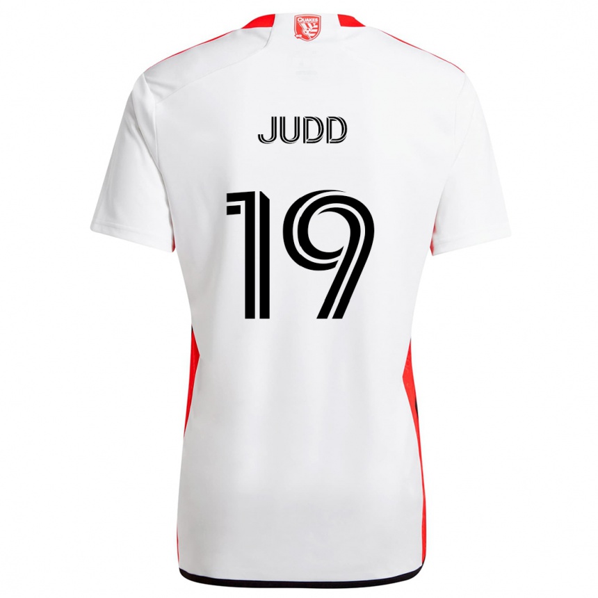 Niño Fútbol Camiseta Preston Judd #19 Blanco Rojo 2ª Equipación 2024/25 Perú