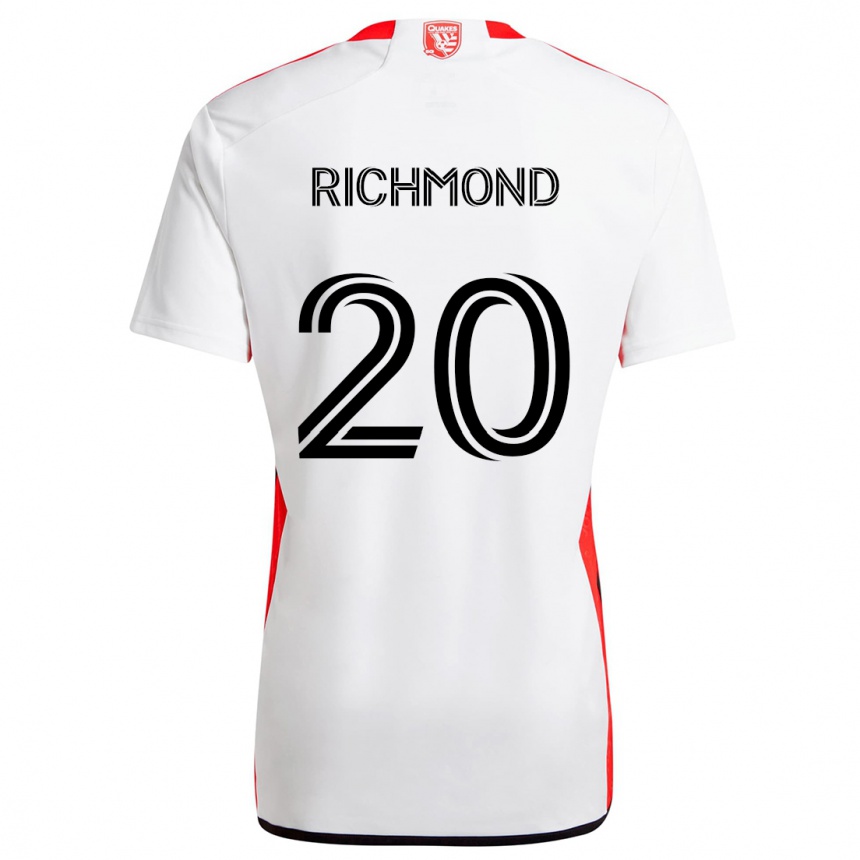 Niño Fútbol Camiseta Will Richmond #20 Blanco Rojo 2ª Equipación 2024/25 Perú