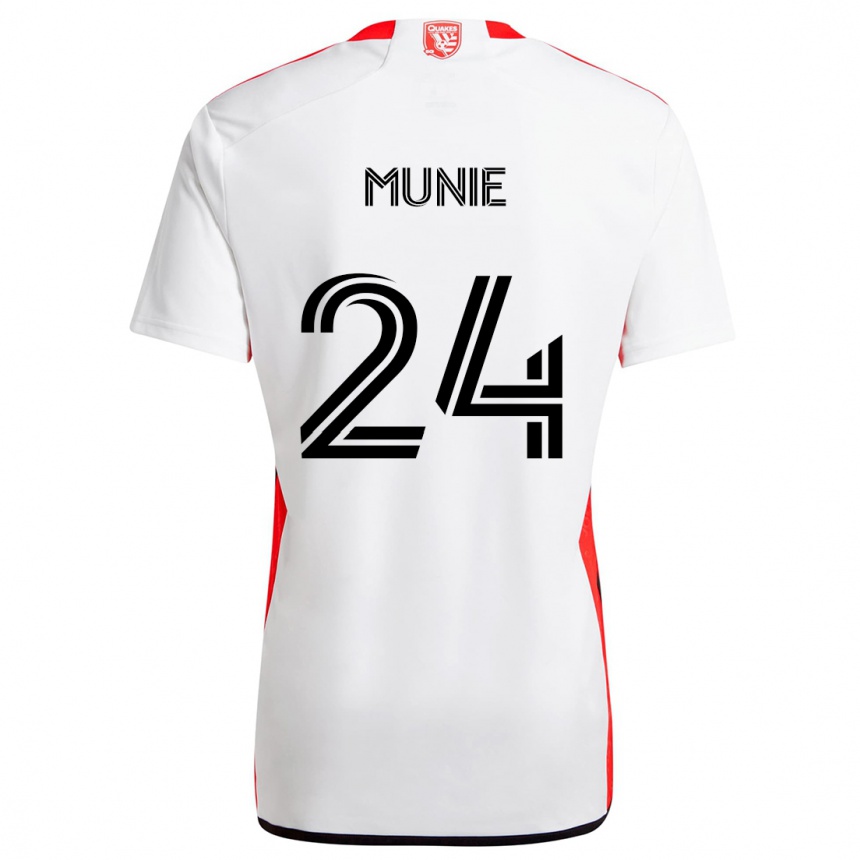 Niño Fútbol Camiseta Daniel Munie #24 Blanco Rojo 2ª Equipación 2024/25 Perú