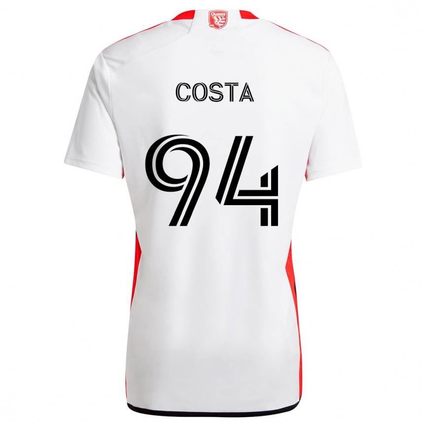 Niño Fútbol Camiseta Vítor Costa #94 Blanco Rojo 2ª Equipación 2024/25 Perú