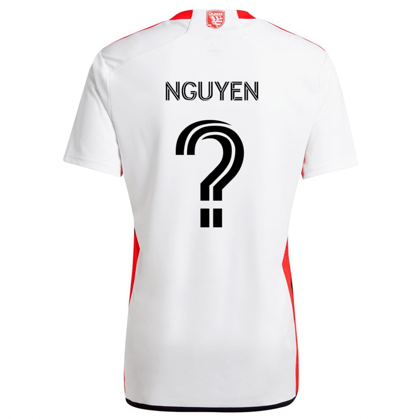 Niño Fútbol Camiseta Christopher Nguyen #0 Blanco Rojo 2ª Equipación 2024/25 Perú