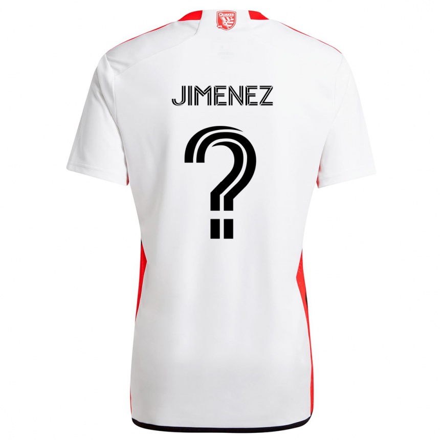 Niño Fútbol Camiseta Kevin Jimenez #0 Blanco Rojo 2ª Equipación 2024/25 Perú