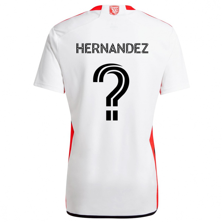 Niño Fútbol Camiseta Oliver Hernandez #0 Blanco Rojo 2ª Equipación 2024/25 Perú