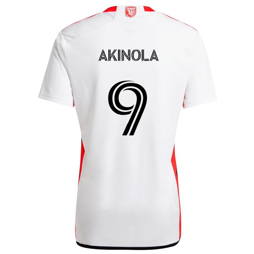 Niño Fútbol Camiseta Ayo Akinola #9 Blanco Rojo 2ª Equipación 2024/25 Perú