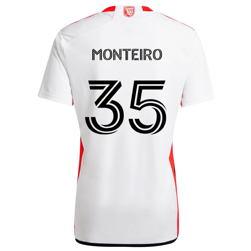 Niño Fútbol Camiseta Jamiro Monteiro #35 Blanco Rojo 2ª Equipación 2024/25 Perú