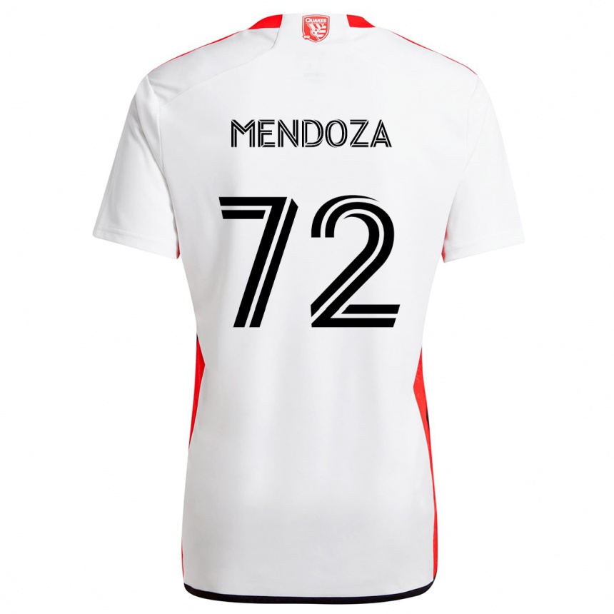 Niño Fútbol Camiseta Edwyn Mendoza #72 Blanco Rojo 2ª Equipación 2024/25 Perú