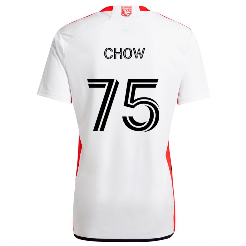 Niño Fútbol Camiseta Alex Chow #75 Blanco Rojo 2ª Equipación 2024/25 Perú