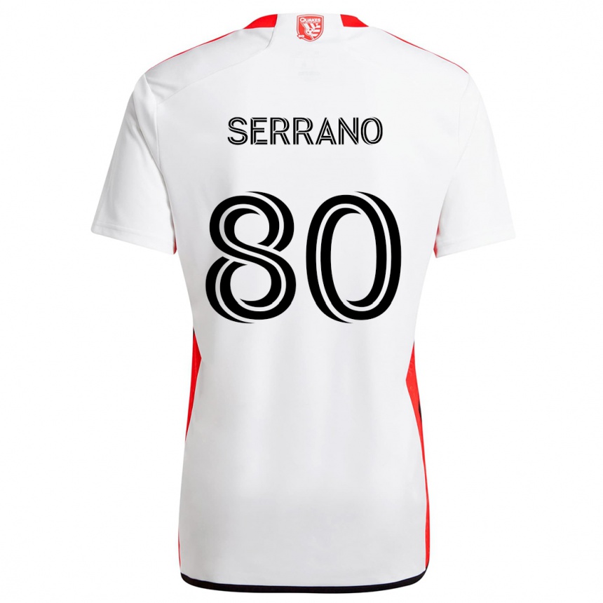 Niño Fútbol Camiseta David Serrano #80 Blanco Rojo 2ª Equipación 2024/25 Perú