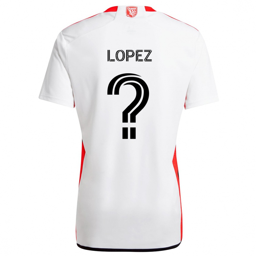 Niño Fútbol Camiseta Mateo Lopez #0 Blanco Rojo 2ª Equipación 2024/25 Perú