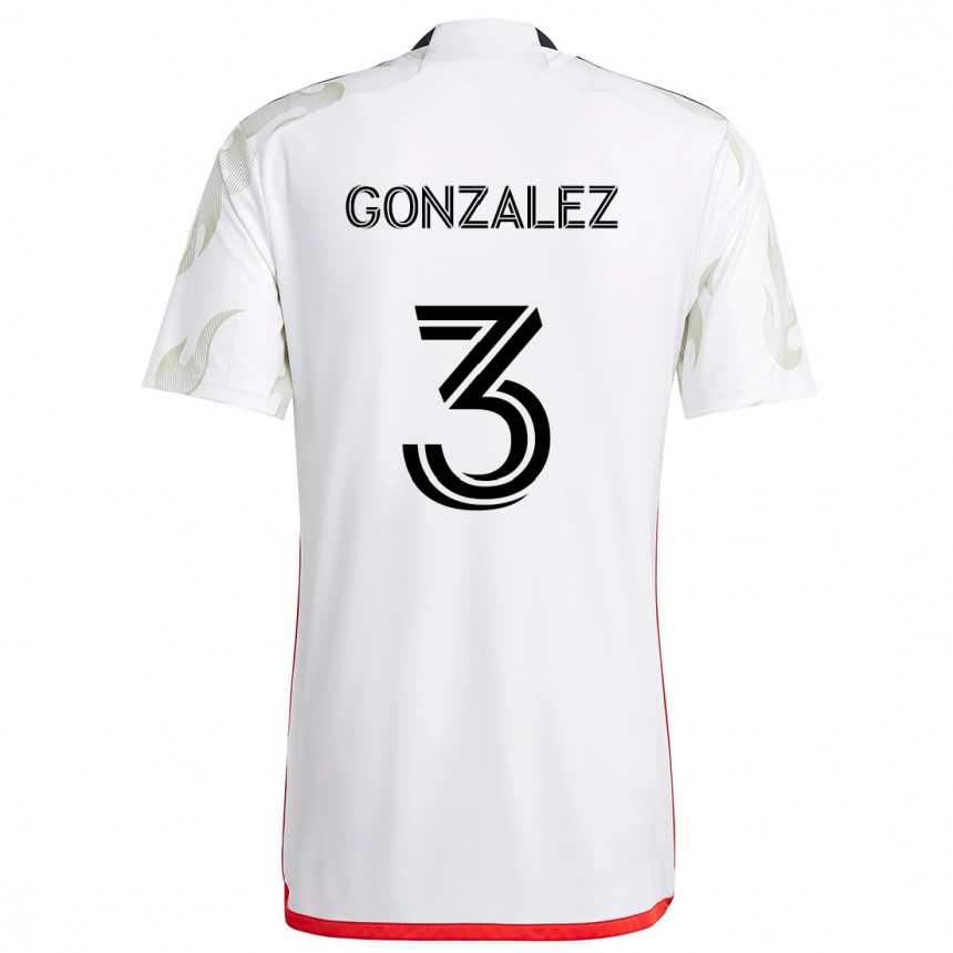 Niño Fútbol Camiseta Omar González #3 Blanco Rojo Negro 2ª Equipación 2024/25 Perú