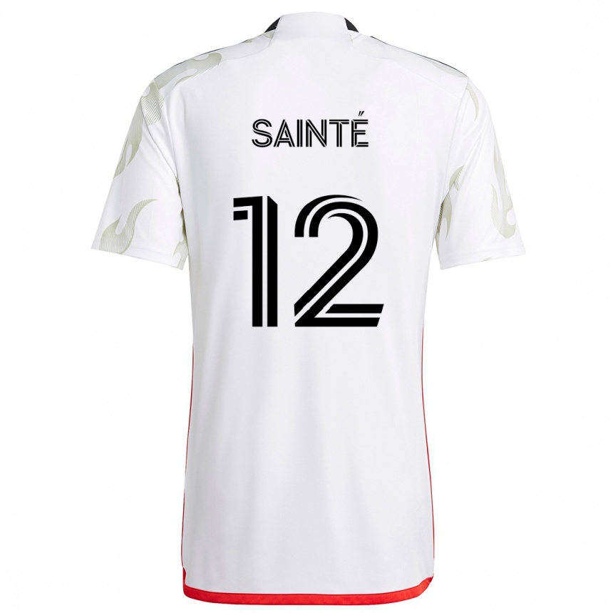 Niño Fútbol Camiseta Carl Sainté #12 Blanco Rojo Negro 2ª Equipación 2024/25 Perú