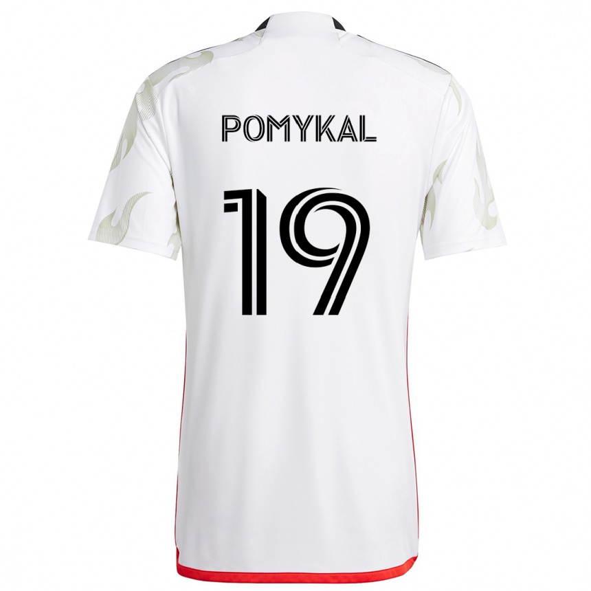 Niño Fútbol Camiseta Paxton Pomykal #19 Blanco Rojo Negro 2ª Equipación 2024/25 Perú