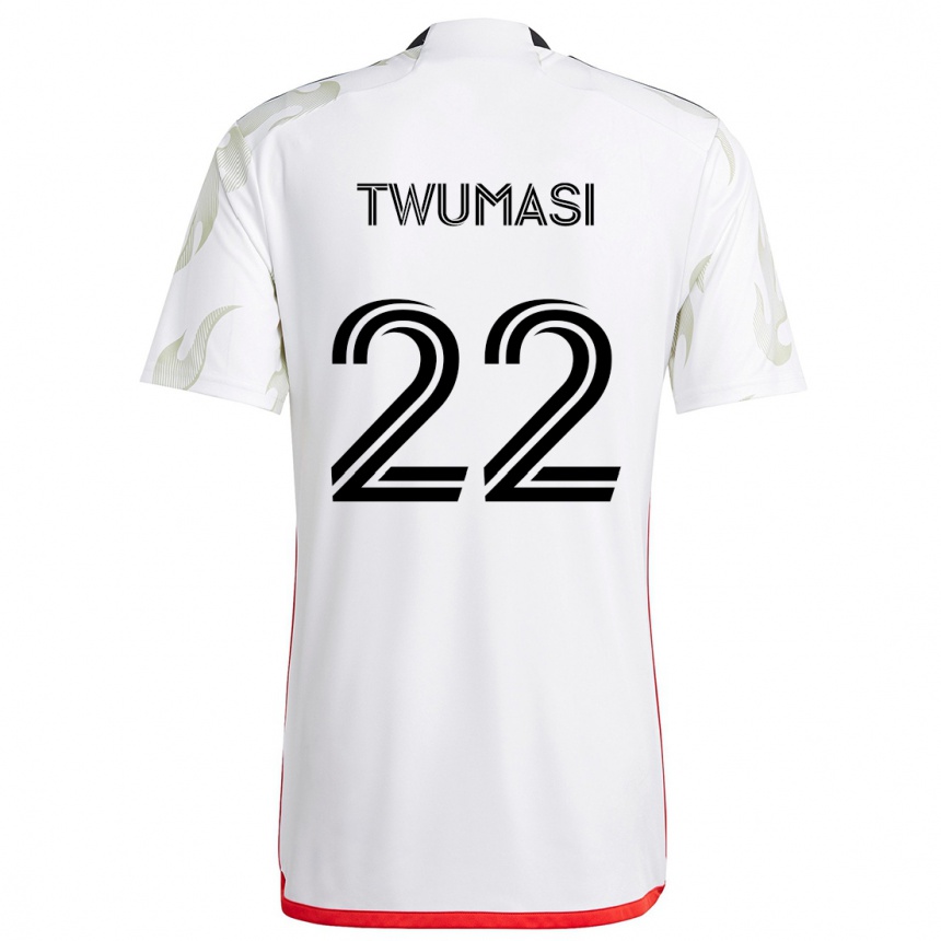 Niño Fútbol Camiseta Ema Twumasi #22 Blanco Rojo Negro 2ª Equipación 2024/25 Perú