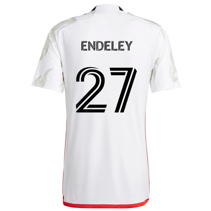 Niño Fútbol Camiseta Herbert Endeley #27 Blanco Rojo Negro 2ª Equipación 2024/25 Perú