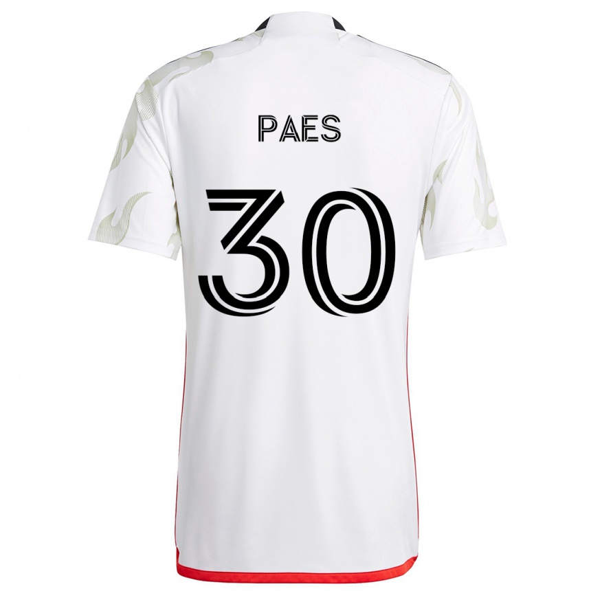 Niño Fútbol Camiseta Maarten Paes #30 Blanco Rojo Negro 2ª Equipación 2024/25 Perú