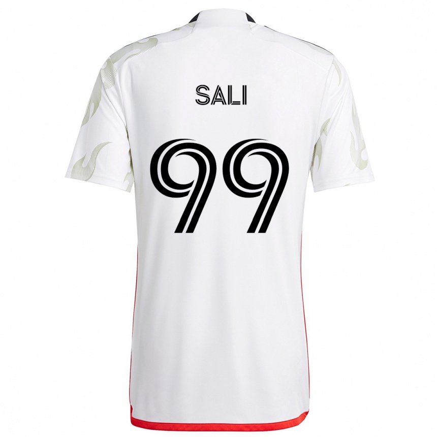 Niño Fútbol Camiseta Enes Sali #99 Blanco Rojo Negro 2ª Equipación 2024/25 Perú