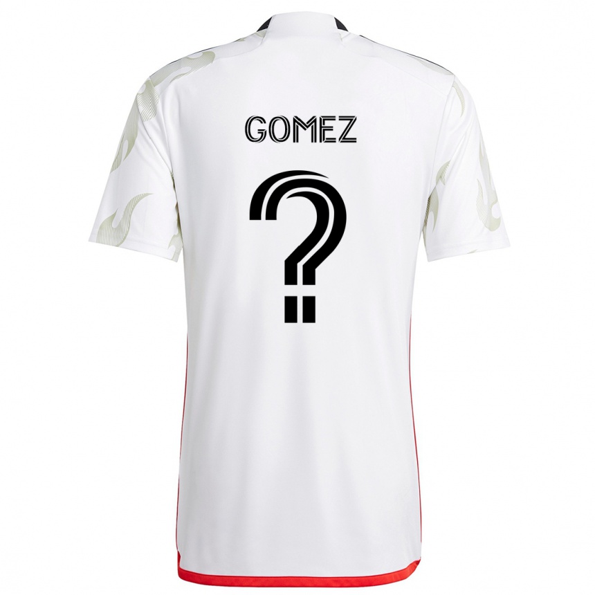 Niño Fútbol Camiseta Victor Gomez #0 Blanco Rojo Negro 2ª Equipación 2024/25 Perú