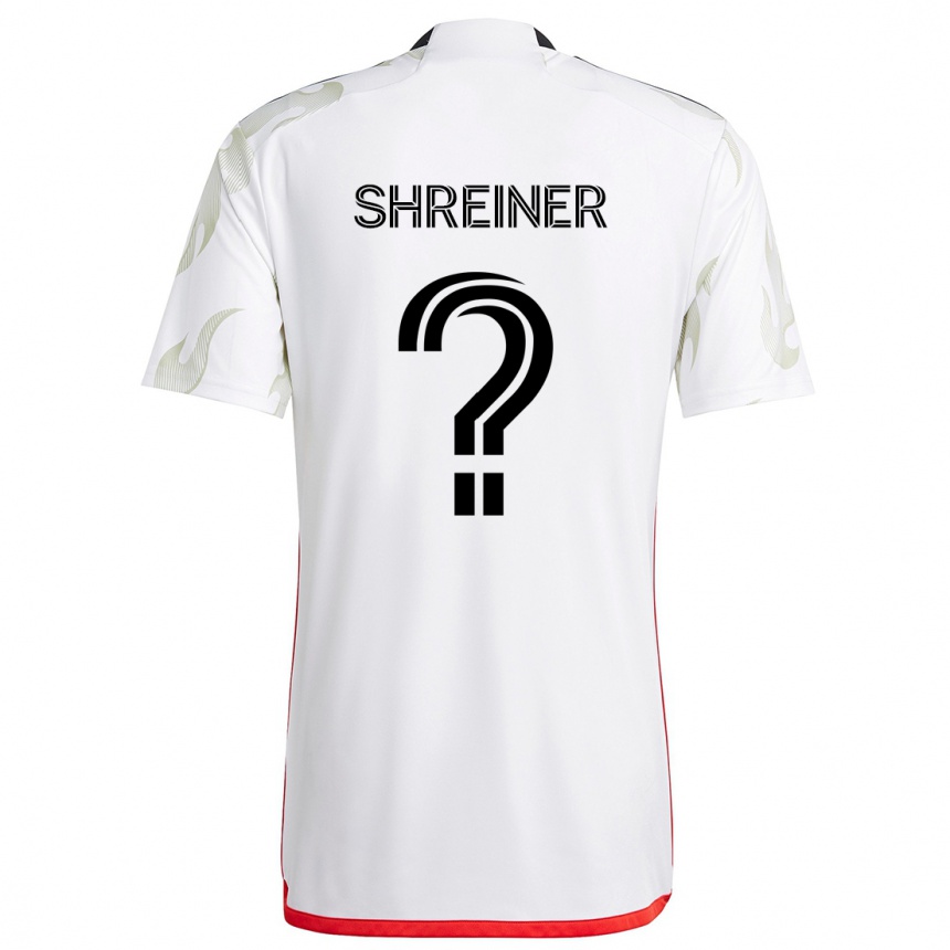 Niño Fútbol Camiseta Luke Shreiner #0 Blanco Rojo Negro 2ª Equipación 2024/25 Perú