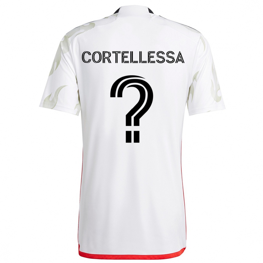 Niño Fútbol Camiseta Michael Cortellessa #0 Blanco Rojo Negro 2ª Equipación 2024/25 Perú