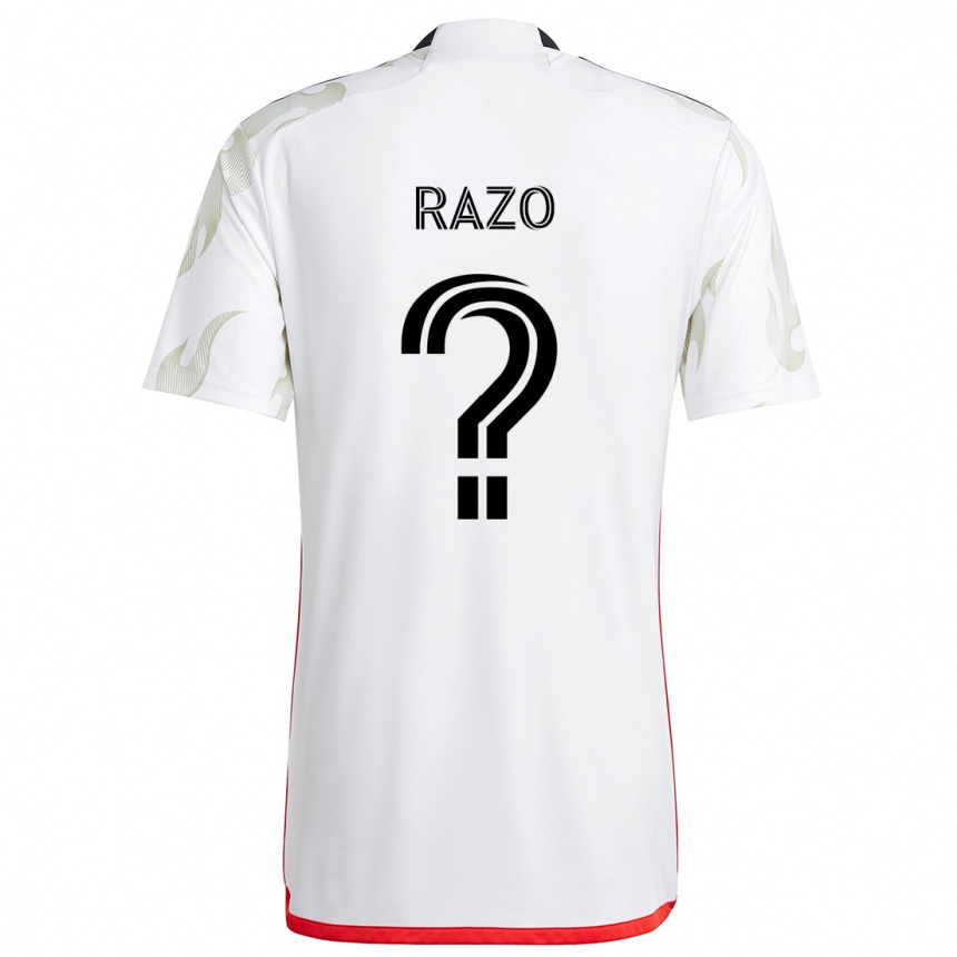 Niño Fútbol Camiseta Edgar Razo #0 Blanco Rojo Negro 2ª Equipación 2024/25 Perú