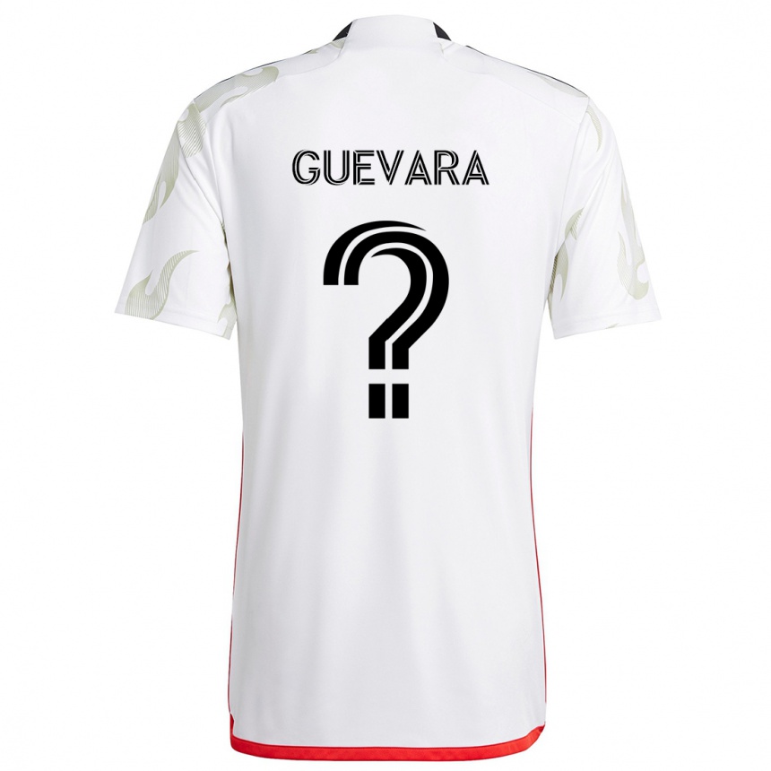 Niño Fútbol Camiseta Sammy Guevara #0 Blanco Rojo Negro 2ª Equipación 2024/25 Perú