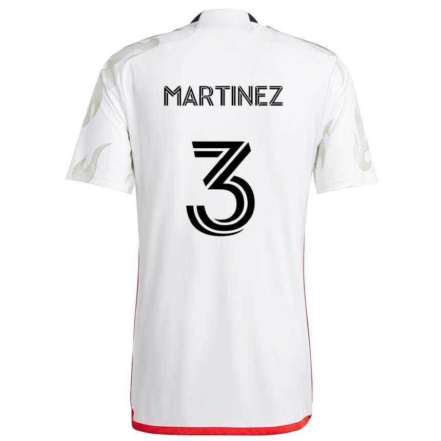 Niño Fútbol Camiseta José Antonio Martínez #3 Blanco Rojo Negro 2ª Equipación 2024/25 Perú