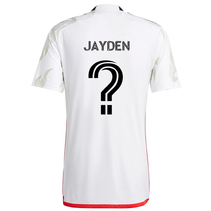 Niño Fútbol Camiseta Rus Jayden #0 Blanco Rojo Negro 2ª Equipación 2024/25 Perú