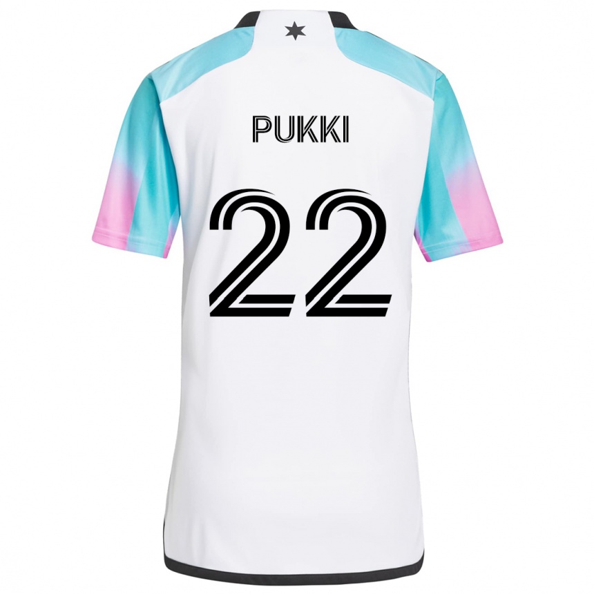 Niño Fútbol Camiseta Teemu Pukki #22 Blanco Azul Negro 2ª Equipación 2024/25 Perú