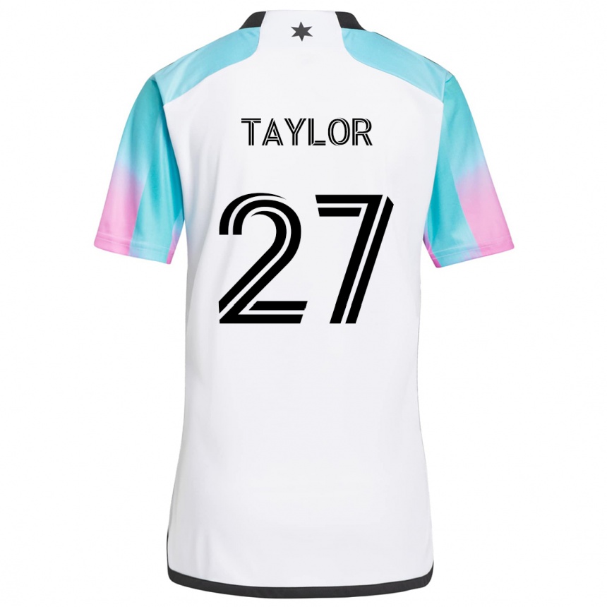 Niño Fútbol Camiseta D.j. Taylor #27 Blanco Azul Negro 2ª Equipación 2024/25 Perú