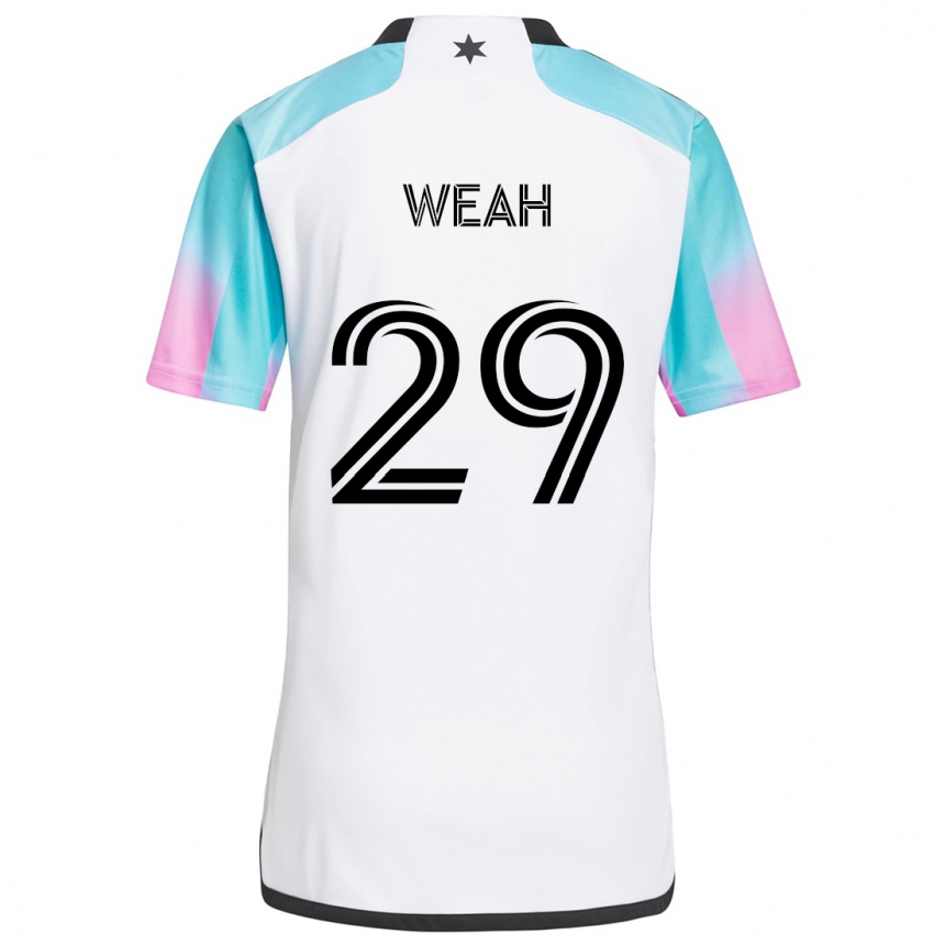 Niño Fútbol Camiseta Patrick Weah #29 Blanco Azul Negro 2ª Equipación 2024/25 Perú