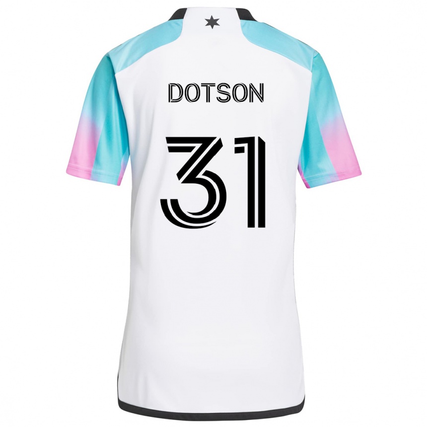 Niño Fútbol Camiseta Hassani Dotson #31 Blanco Azul Negro 2ª Equipación 2024/25 Perú