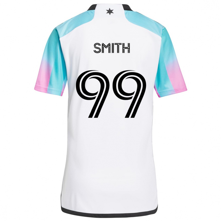 Niño Fútbol Camiseta Jordan Adebayo-Smith #99 Blanco Azul Negro 2ª Equipación 2024/25 Perú