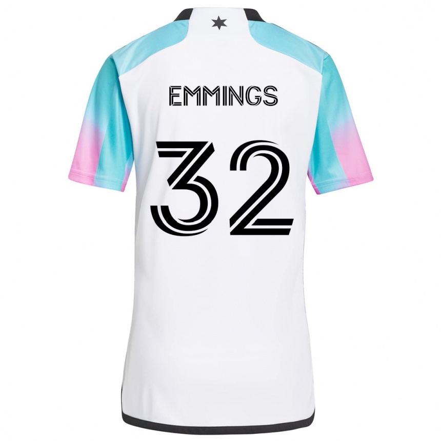 Niño Fútbol Camiseta Fred Emmings #32 Blanco Azul Negro 2ª Equipación 2024/25 Perú