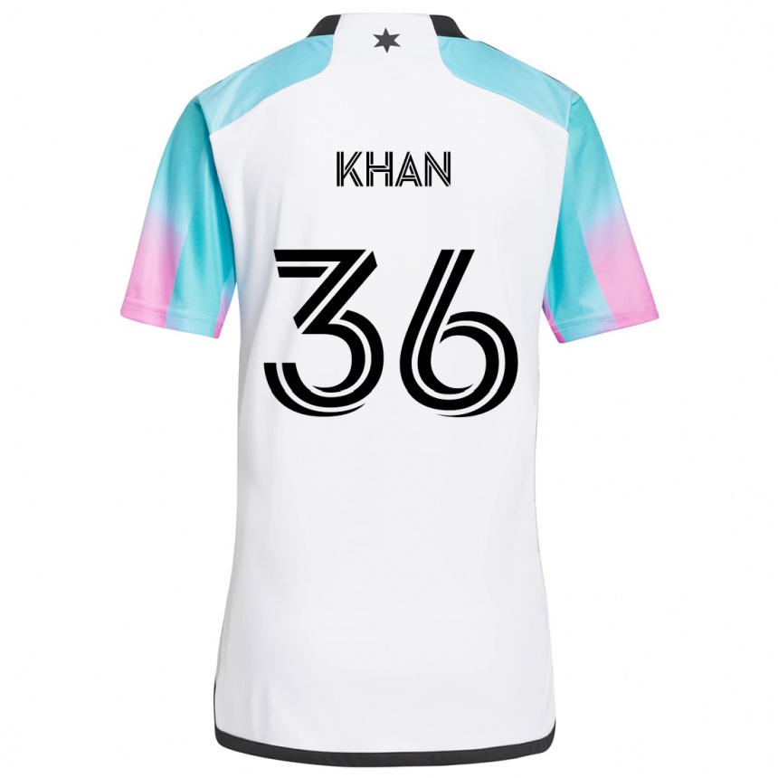 Niño Fútbol Camiseta Molik Khan #36 Blanco Azul Negro 2ª Equipación 2024/25 Perú