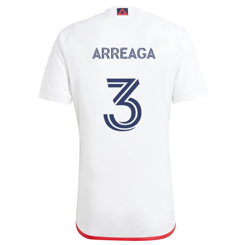 Niño Fútbol Camiseta Xavier Arreaga #3 Blanco Rojo 2ª Equipación 2024/25 Perú