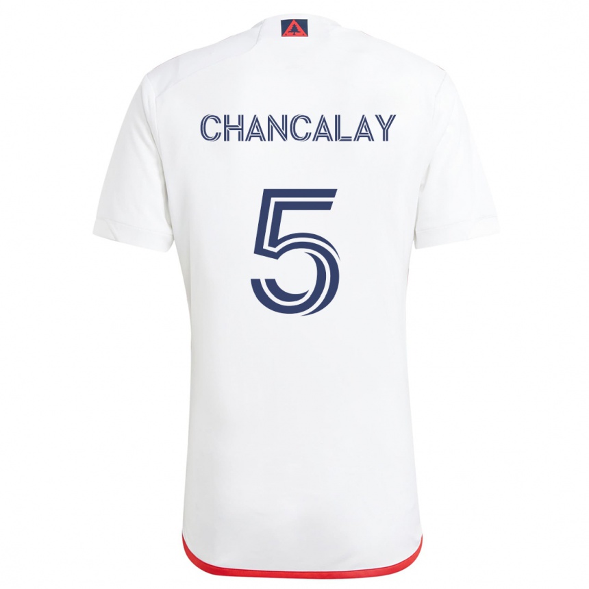 Niño Fútbol Camiseta Tomás Chancalay #5 Blanco Rojo 2ª Equipación 2024/25 Perú