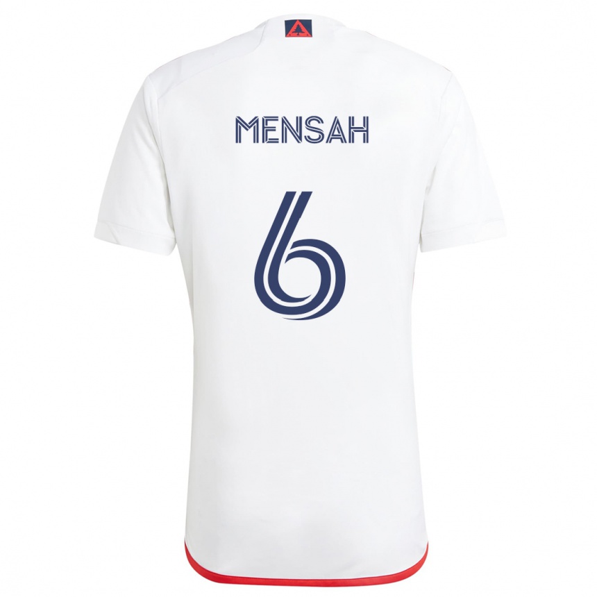 Niño Fútbol Camiseta Jonathan Mensah #6 Blanco Rojo 2ª Equipación 2024/25 Perú