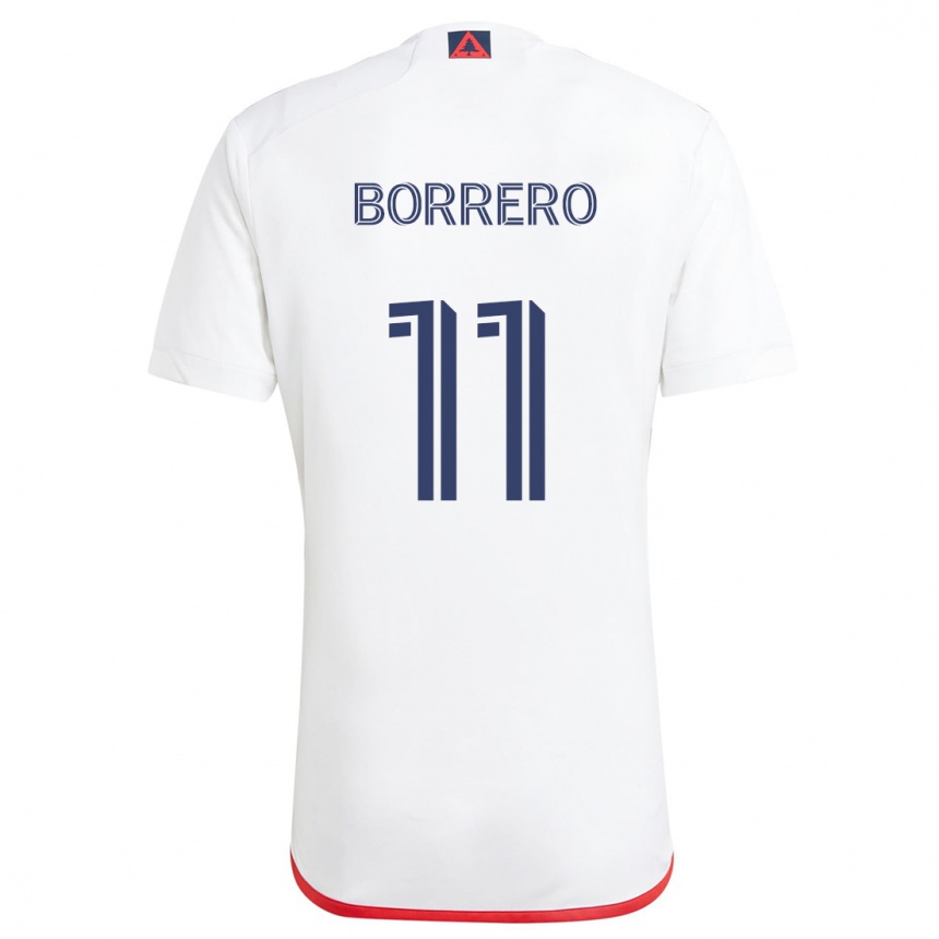 Niño Fútbol Camiseta Dylan Borrero #11 Blanco Rojo 2ª Equipación 2024/25 Perú