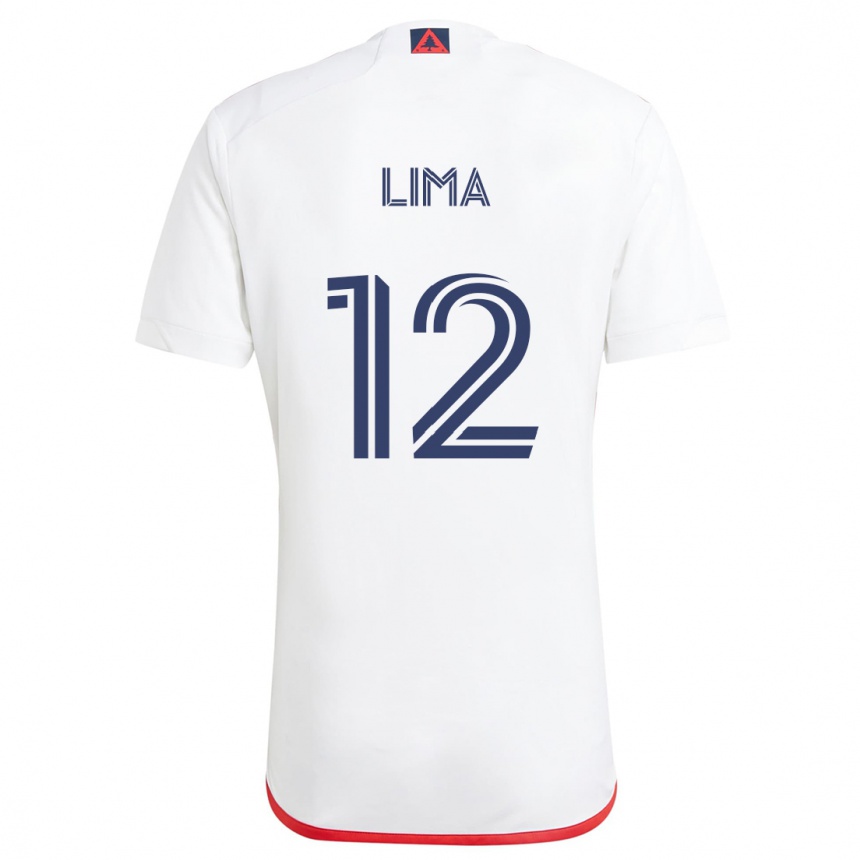 Niño Fútbol Camiseta Nick Lima #12 Blanco Rojo 2ª Equipación 2024/25 Perú