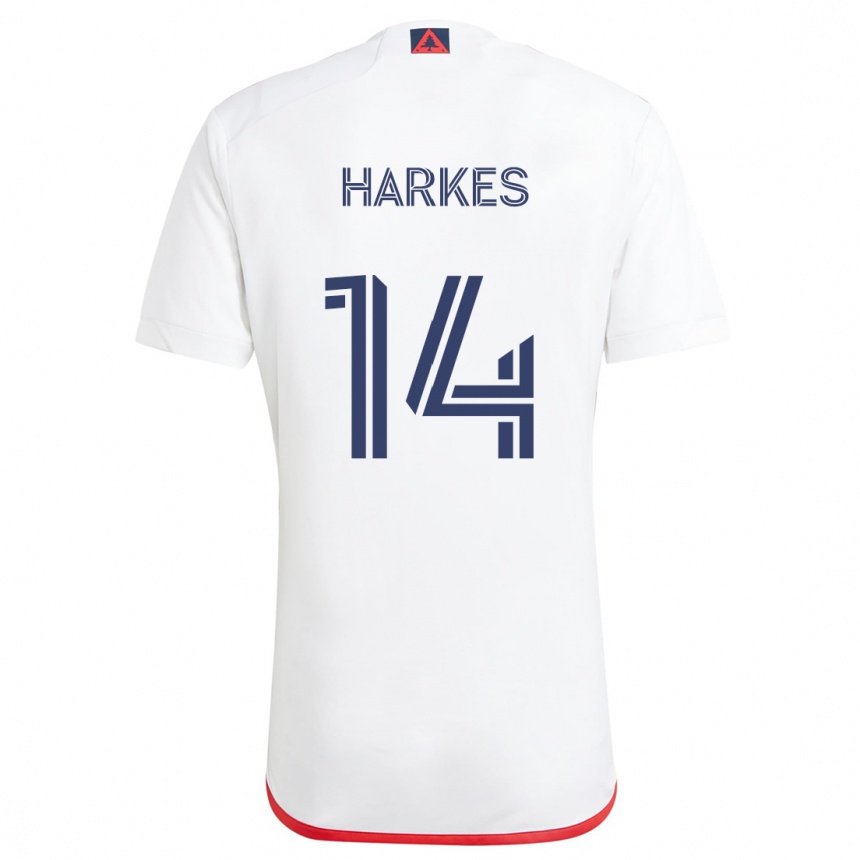 Niño Fútbol Camiseta Ian Harkes #14 Blanco Rojo 2ª Equipación 2024/25 Perú