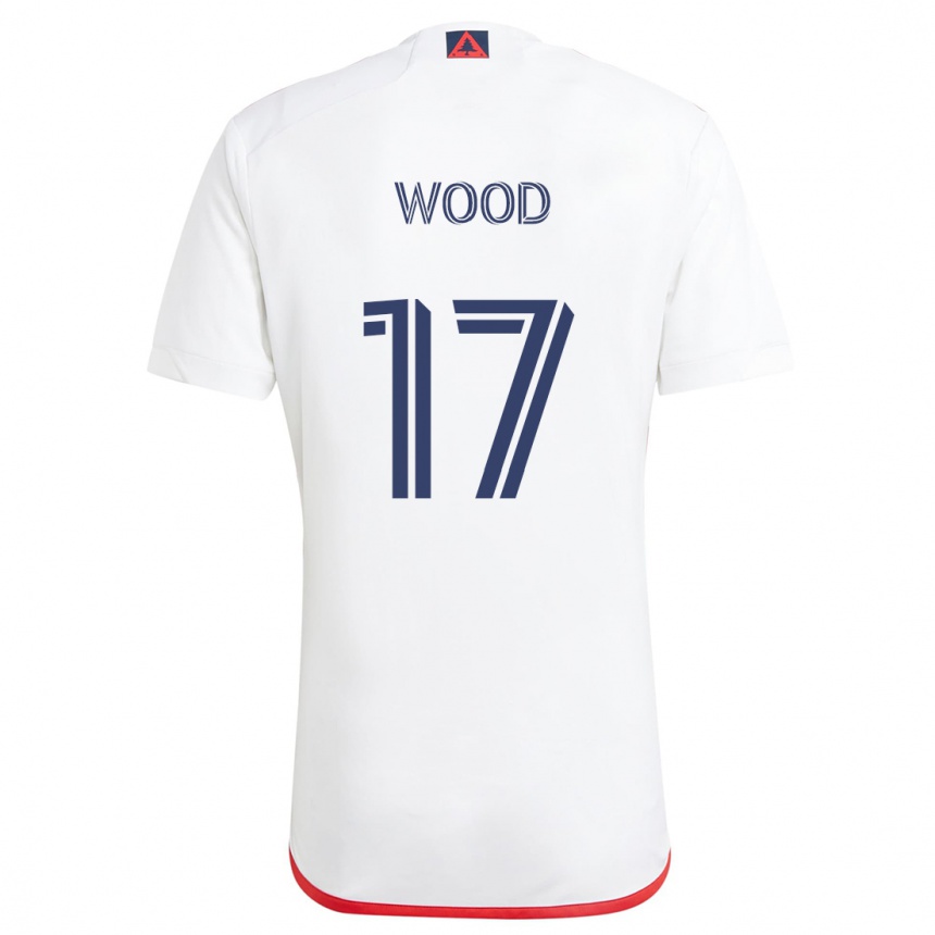 Niño Fútbol Camiseta Bobby Wood #17 Blanco Rojo 2ª Equipación 2024/25 Perú