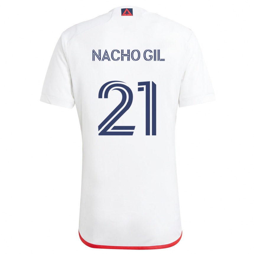 Niño Fútbol Camiseta Nacho Gil #21 Blanco Rojo 2ª Equipación 2024/25 Perú