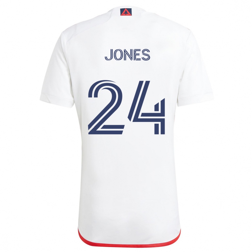 Niño Fútbol Camiseta Dejuan Jones #24 Blanco Rojo 2ª Equipación 2024/25 Perú