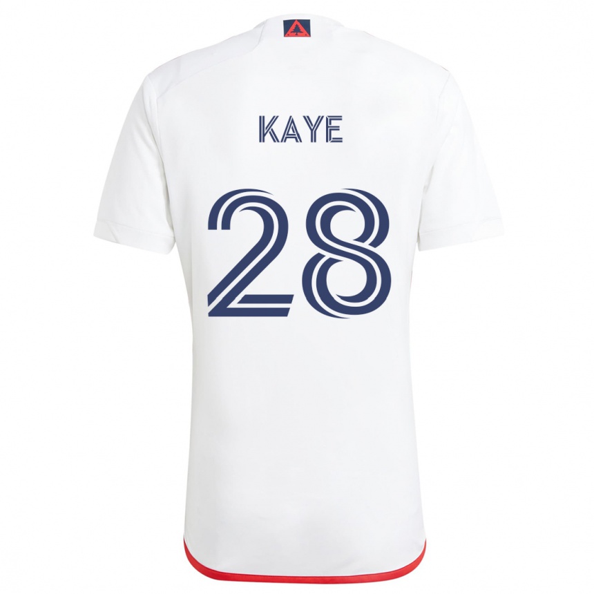 Niño Fútbol Camiseta Mark-Anthony Kaye #28 Blanco Rojo 2ª Equipación 2024/25 Perú