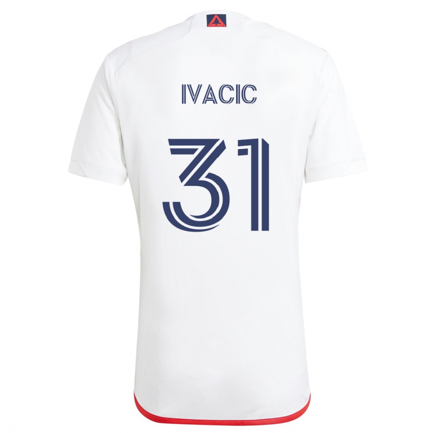 Niño Fútbol Camiseta Aljaz Ivacic #31 Blanco Rojo 2ª Equipación 2024/25 Perú