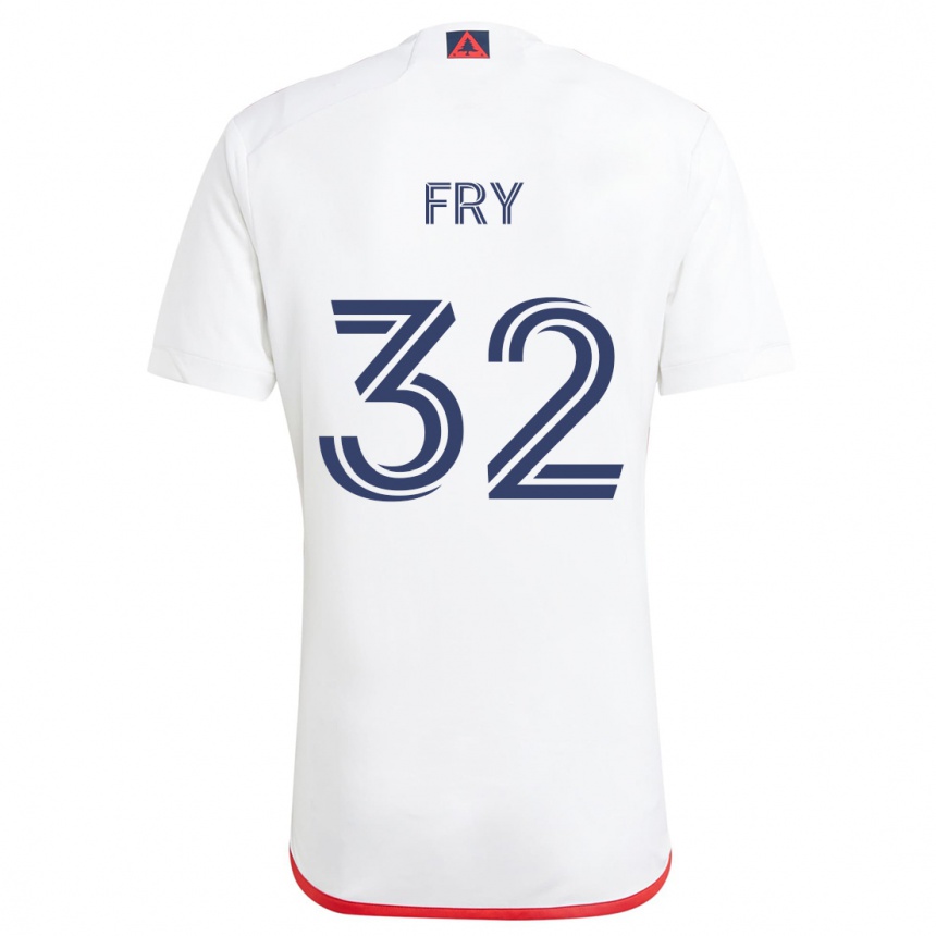 Niño Fútbol Camiseta Malcolm Fry #32 Blanco Rojo 2ª Equipación 2024/25 Perú