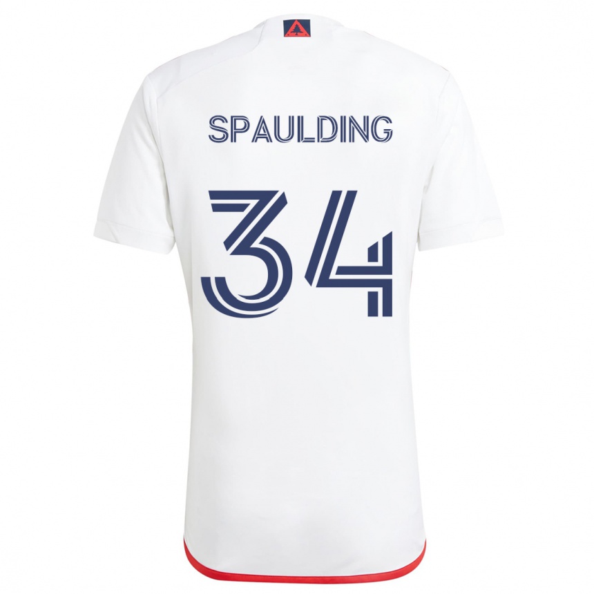 Niño Fútbol Camiseta Ryan Spaulding #34 Blanco Rojo 2ª Equipación 2024/25 Perú