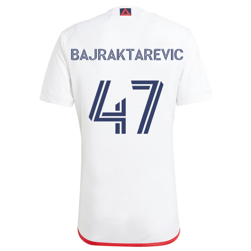 Niño Fútbol Camiseta Esmir Bajraktarevic #47 Blanco Rojo 2ª Equipación 2024/25 Perú